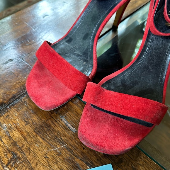 Authentic Celine Heels 39 Red Suede - Picture 2 of 10